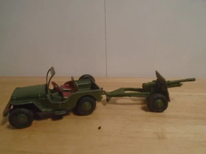 VINTAGE DINKY ARMY JEEP + 25 PR GUN 1/43 SCALE - Picture 1 of 6