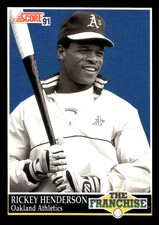 1991 Score Rickey Henderson #857 Oakland Athletics