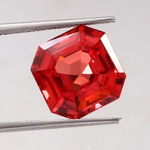 AAA Natural Ceilán Padparadscha Zafiro 13x13 mm Corte Asscher Piedras Preciosas Sueltas - Imagen 1 de 6