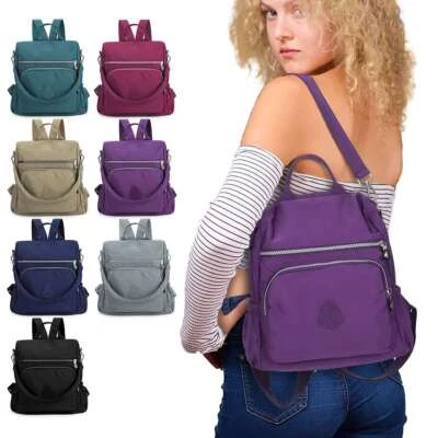 Waterproof Mini Backpack Women Purse Nylon Shoulder Rucksack For School Travel - Image 1 of 4