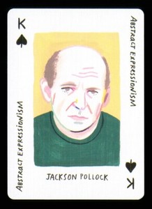 1 x playing card artist JACKSON POLLOCK - King of Spades R028