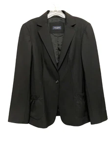 Chaqueta Blazer Piazza Sempione Mezcla Lana Mujer Talla IT 46 Negra Elastizada 1 Botón - Imagen 1 de 5