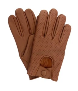 Driving Gloves Car Motorcycle Biker Genuine Leather Police Driver Glove Brown-A4 - Picture 1 of 11