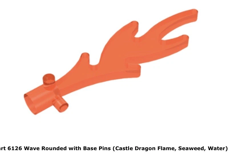 Lego 1x 6126 Trans-Neon Orange Wave Rounded with Base 4709 Harry Potter - Image 1 of 1