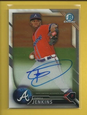 Tyrell Jenkins AUTO RC 2016 Bowman Chrome Prospects Autographs Rookie # BCAP-TJ - Image 1 of 2