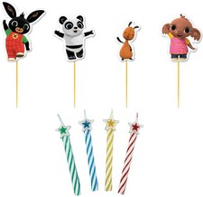 Bing Birthday Candles x 4 Partyware Children's Party Cake Topper Tableware