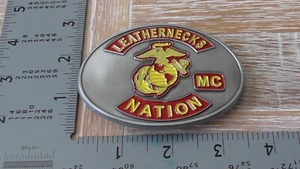 Hebilla de cinturón USMC Leathernecks Nation MC #B718 - Imagen 1 de 8