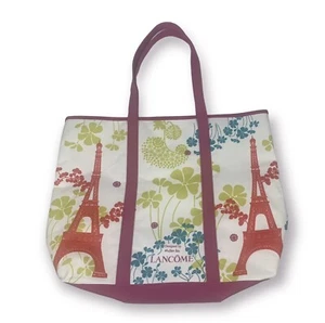 Lancôme Eiffel Tower Canvas Tote Flowers French - Foto 1 di 9
