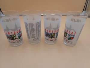 SET OF 4! AUTHENTIC KENTUCKY DERBY 117 GLASSES 1991 MINT JULEP GLASSES CHURCHILL - Picture 1 of 4