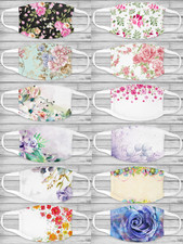 Copri Bocca Naso in Cotone Lavabile Fantasie a Fiori
