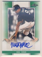 NICK YORKE 2019 Leaf Perfect Game PG Green SHIMMER AUTO /1 RED SOX 1/1