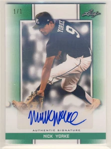 NICK YORKE 2019 Leaf Perfect Game PG Green SHIMMER AUTO /1 PIRATES 1/1 - Afbeelding 1 van 2