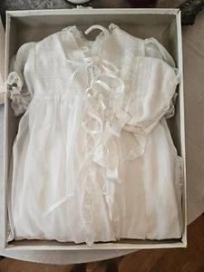 Vintage White Christening Dress In Original Box - Picture 1 of 8