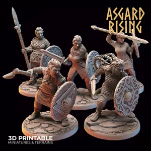Shield Maiden, 32mm Tabletop Wargames Fantasy RPG DnD Nordic Viking Lady Warrior - Picture 1 of 7