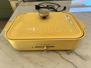 BRUNO Ceramic Coated Compact Hot Plate AC100V BOE021 JAPAN USED YELLOW - Picture 1 of 6