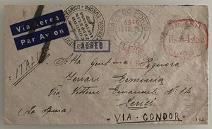 BRASIL 1935 AIRMAIL CONDOR ZEPPELIN LUFTHANSA TO LERICI ITALY - Picture 1 of 2