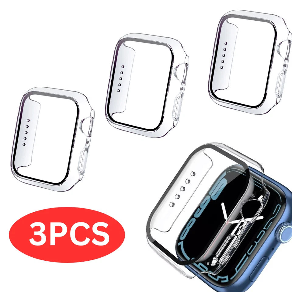 3pcs Screen Protector Case for Apple Watch Series 10 9 8 7 6 5 4 3 2 1 SE Ultra - Image 1 of 4