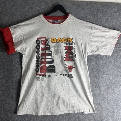 Vintage Chicago Bulls Shirt Mens XL NBA Basketball Back to Back Champs 90s - Image 1 of 4