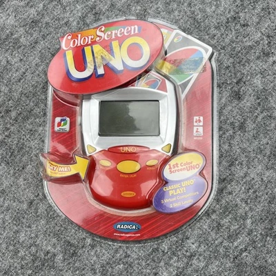 Портативная электронная игра Radica с цветным экраном UNO для 1 игрока Mattel G8665 запечатанная - Изображение 1 из 4