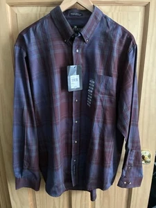 Consensus Sportswear Men’s L Plaid Button Down Long Sleeve Shirt NWT - Picture 1 of 9