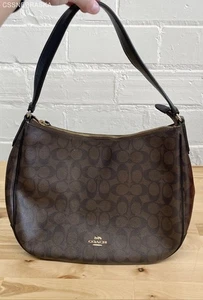 Coach F1822-F29209 braune Schultertasche mit Reißverschluss aus charakteristischem Canvas - Größe M - Bild 1 von 11
