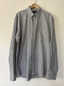 Camisa de algodón a cuadros azul verde blanco Harvey & Jones para hombre talla 2XL - Imagen 1 de 8