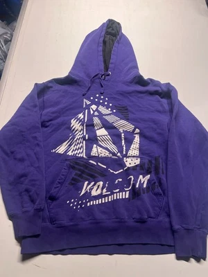 Volcom Sudadera con Capucha Púrpura Polar Gráfico Pullover Para Hombre Talla Mediana 22x26 Foto 1 de 4