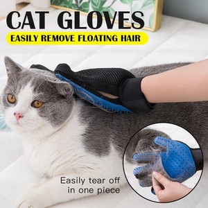 Pet Hair Remover Glove Brush Dog Cat Grooming Massage Soft Bath Cleaning Left