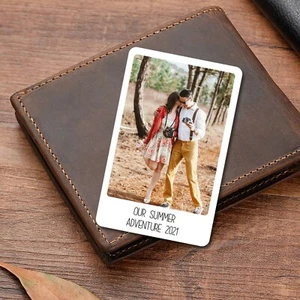 Geldbörse Fotokarteneinsatz personalisiert Papa Mama Geschenkidee Andenken Vatertag - Bild 1 von 2