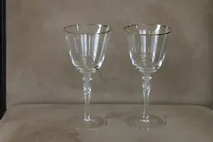 Set of 2 Sasaki Renaissance Gold Wine Glasses 7 1/8"h - Picture 1 of 3