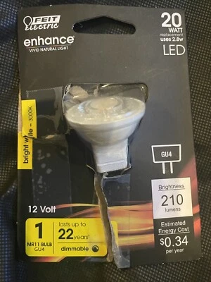 NEW Feit LED Light Bulb, MR11 GU4 Bright White, 210 Lumens, 2.8-Watts 3,000K - Image 1 of 4
