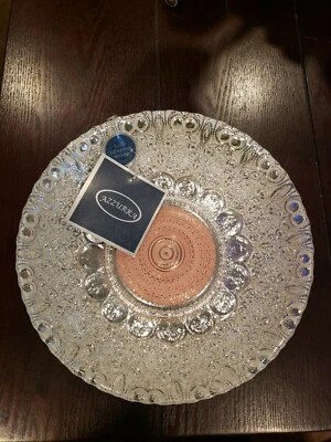 Cuenco decorativo de vidrio plateado 100 % genuino turco Azzurra 8,75" NUEVO Foto 1 de 2