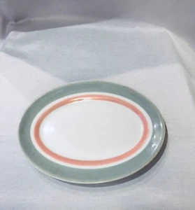 Shenango China Rimrol Pink Gray Newcastle MCM Small Oval Platter 8” x 11.5” - Picture 1 of 6