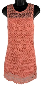 Hollister Crochet Lace Overlay Dress Size 5 Coral - Picture 1 of 11