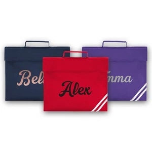 Personalised Book Bag School Childrens Boys Girls Any Name Glitter PE Kit Script - Picture 1 of 25