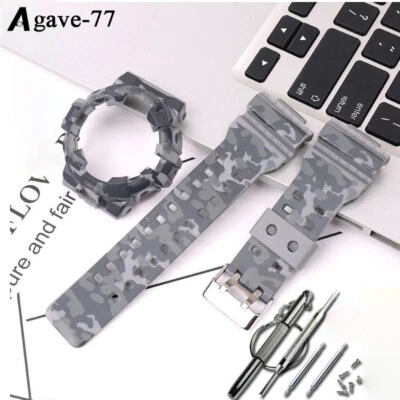 Funda con bisel de reloj con correa de goma para Casio GA700 GA-700 correa de reloj de protección Foto 1 de 4