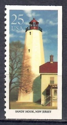 1990 US BOOKLET STAMP: SCOTT #2474 ( 25¢ LIGHTHOUSES - SANDY HOOK, NJ ) MNH - Image 1 of 2