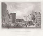 Hamburg Hopfenmarkt Original Stahlstich Poppel 1843