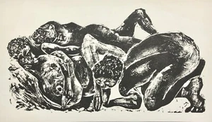 Karl-Heinz Hansen Bahia (1915-1978) Holzschnitt, figürliche Komposition, um 1960 - Bild 1 von 8