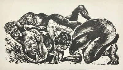Karl-Heinz Hansen Bahia (1915-1978) Holzschnitt, figürliche Komposition, um 1960 - Bild 1 von 4