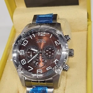 Precio de venta sugerido por el fabricante $795 Invicta Specialty 15369 reloj para hombres cara marrón acero 43 mm 50M - 9" - Imagen 1 de 8