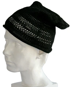 CHARM lässig gehäkelter Pullover Strick Beanie Mütze Herren Damen lässig Schädel Kappe schwarz - Bild 1 von 9