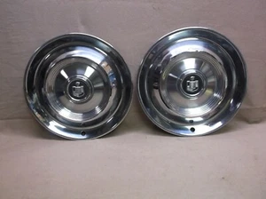 1961 MERCURY MONTEREY COLONY PARK COMMUTER METEOR 600 800 PAIR ORIGINAL HUBCAPS - Picture 1 of 12