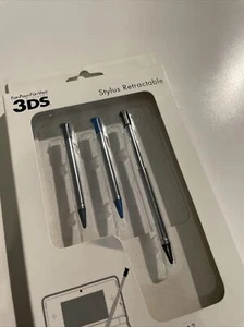 NEUF NEW lot 3 stylet rétractable métal noir gris bleu nintendo 3DS - Picture 1 of 1