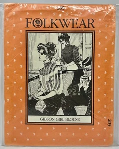 Vintage Folkwear Pattern 205, Gibson Girl Blouse, Two Views, Uncut, Complete - Picture 1 of 2