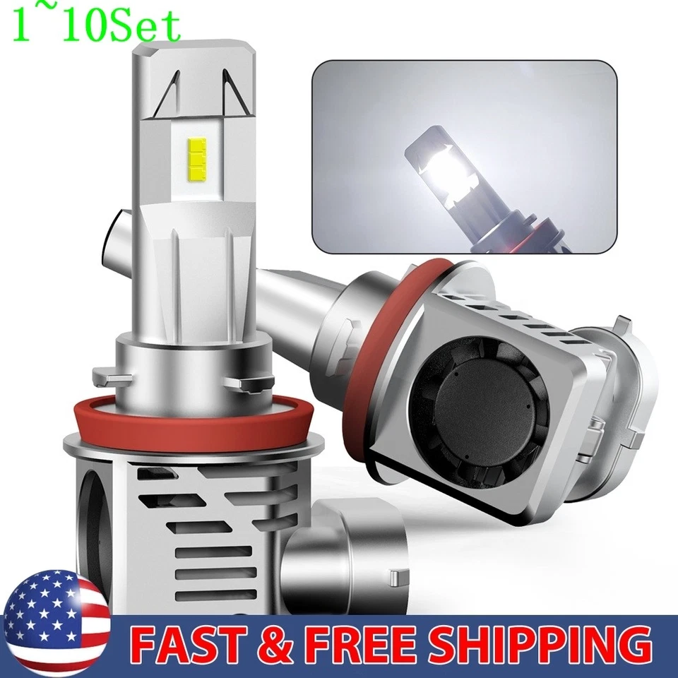 FARO LED H11 BLANCO 200W BOMBILLAS PARA HAZ ALTO/BAJO REEMPLAZO HALÓGENO 1-10Set Foto 1 de 4