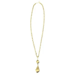 VTG MONET Bolero Collection Brushed Gold Tone Filigree Ball Tassel Necklace - Picture 1 of 7