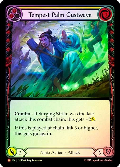 FAB  RAINBOW FOIL  Tempest Palm Gustwave  - Super Slam Card # 246 - Image 1 of 1