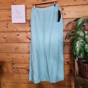 Maxi Falda ALine Azul Mezcla Seda Vintage Emanuel Ungaro Nueva con Etiquetas M3057027B Talla 10 X43" - Imagen 1 de 11