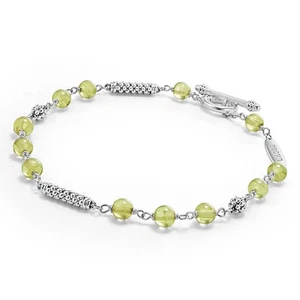 LAGOS Caviar Icon Peridot Perlen Armband in Sterlingsilber Größe Medium M - Bild 1 von 2